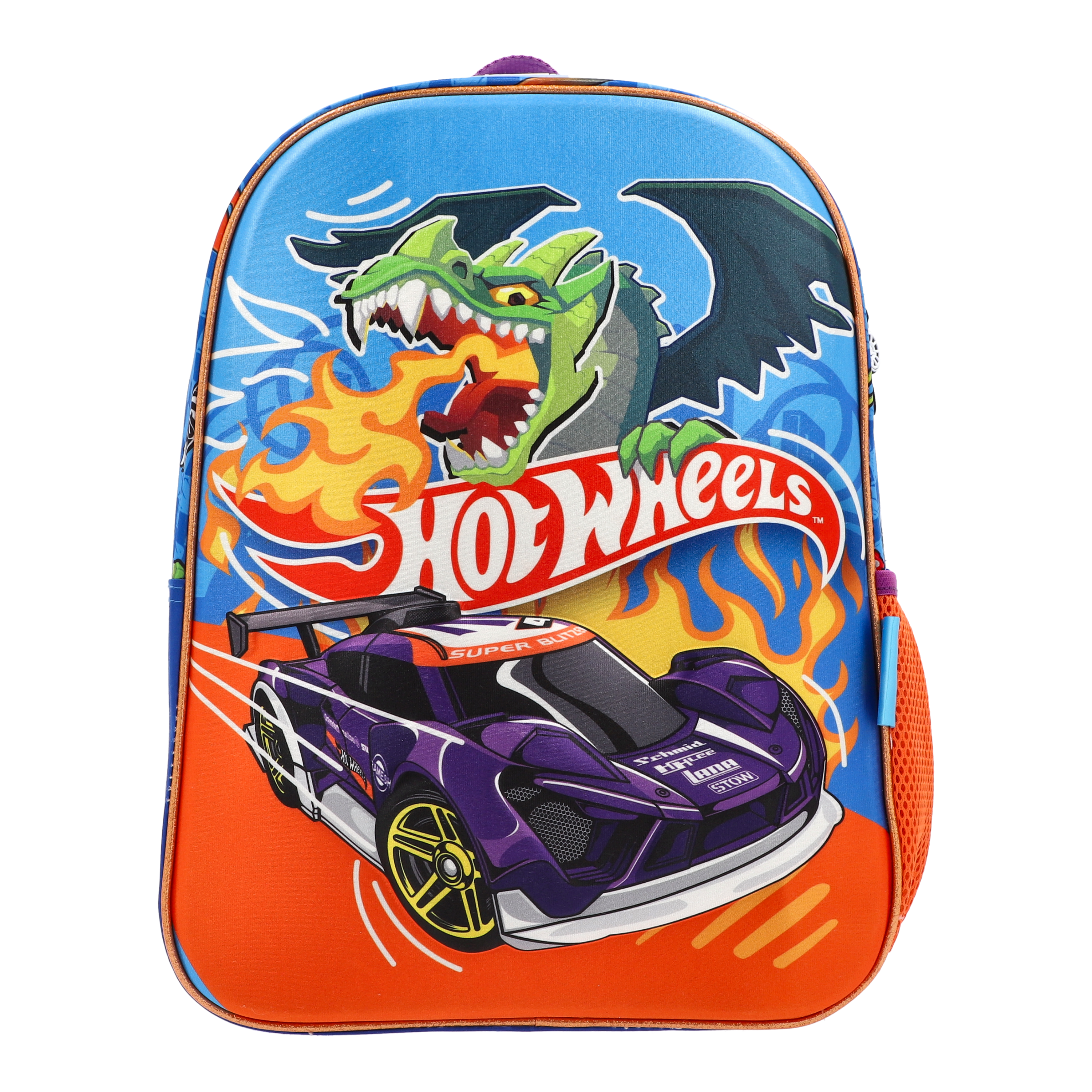 Set Escolar Mochila, Lonchera y Lapicera Hot Wheels Dragon Racer