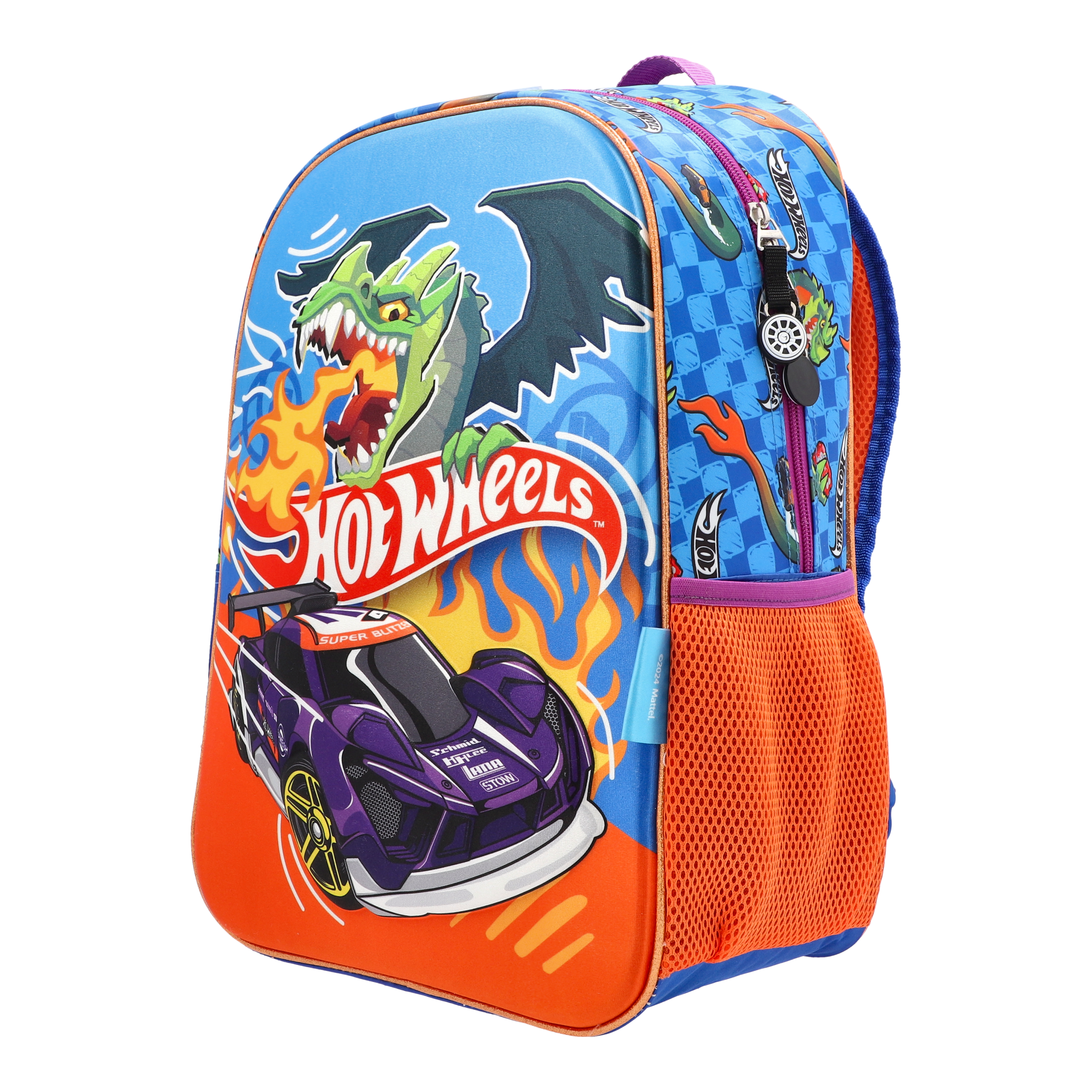 Set Escolar Mochila, Lonchera y Lapicera Hot Wheels Dragon Racer