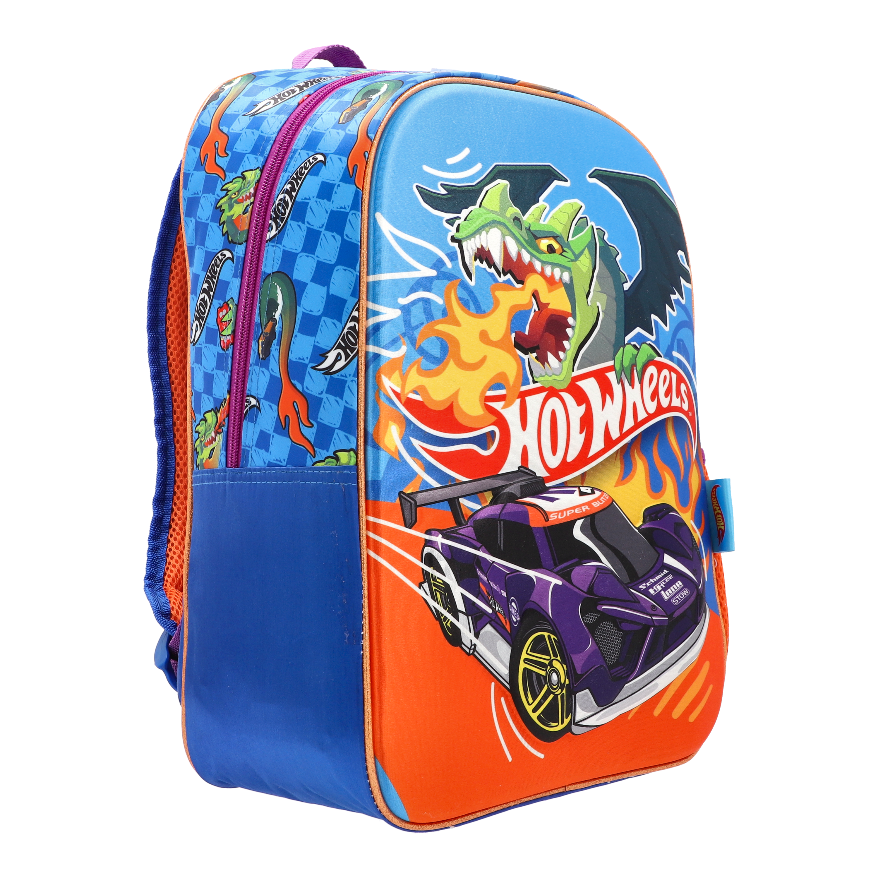 Set Escolar Mochila, Lonchera y Lapicera Hot Wheels Dragon Racer