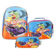 Set Escolar Mochila, Lonchera y Lapicera Hot Wheels Dragon Racer