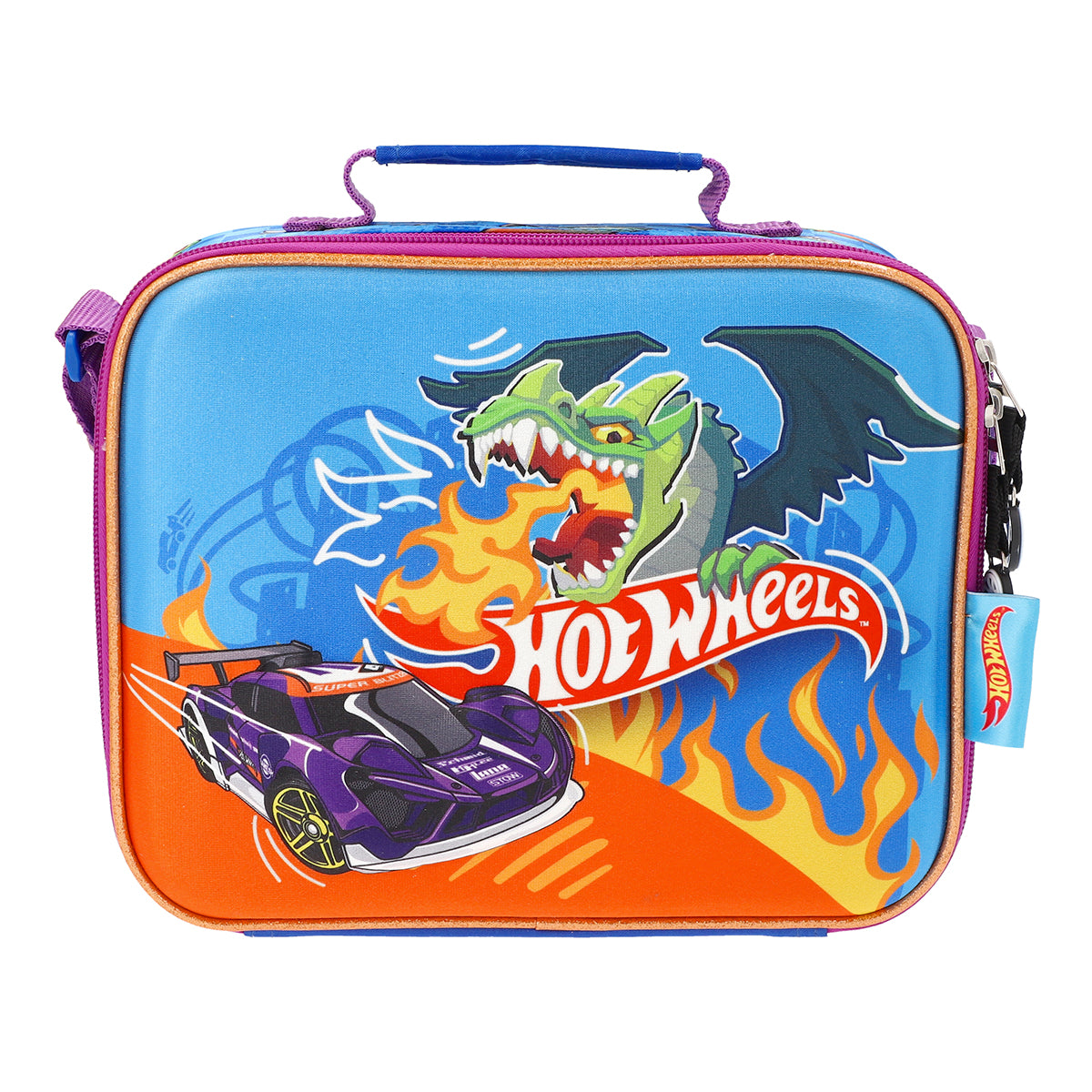 Set Escolar Mochila, Lonchera y Lapicera Hot Wheels Dragon Racer