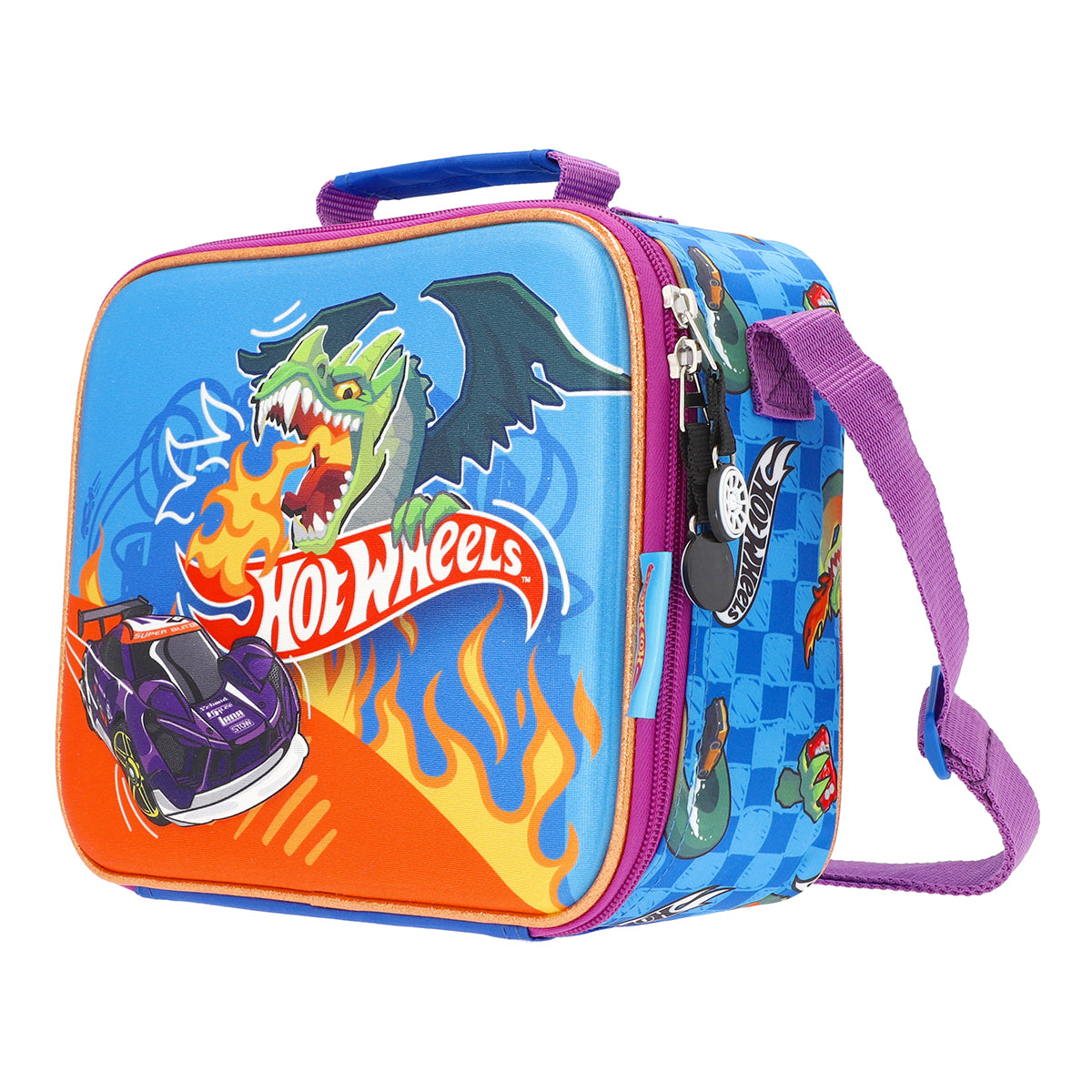 Set Escolar Mochila, Lonchera y Lapicera Hot Wheels Dragon Racer