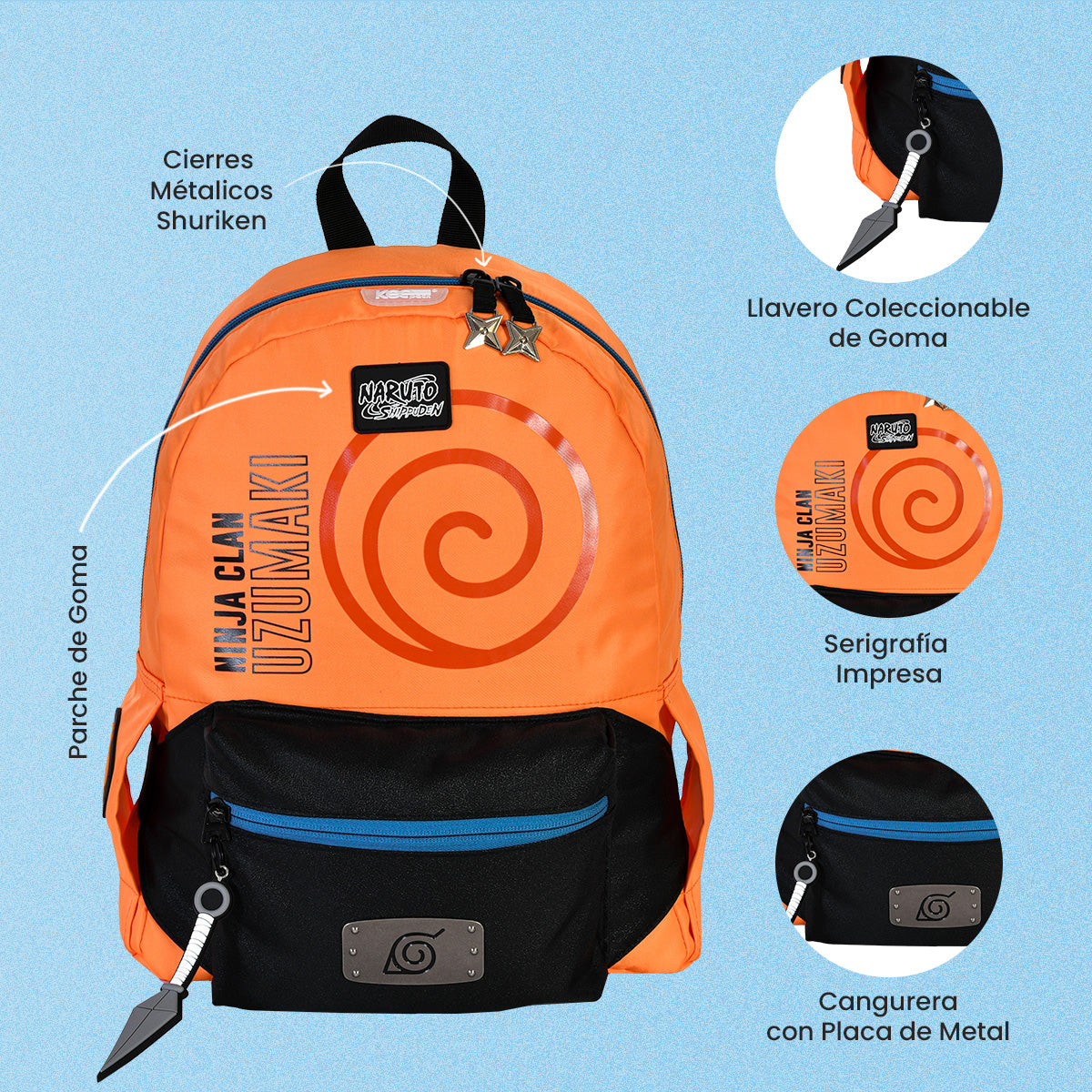 Mini Mochila Naruto con Cangurera Desmontable - Limited Edición