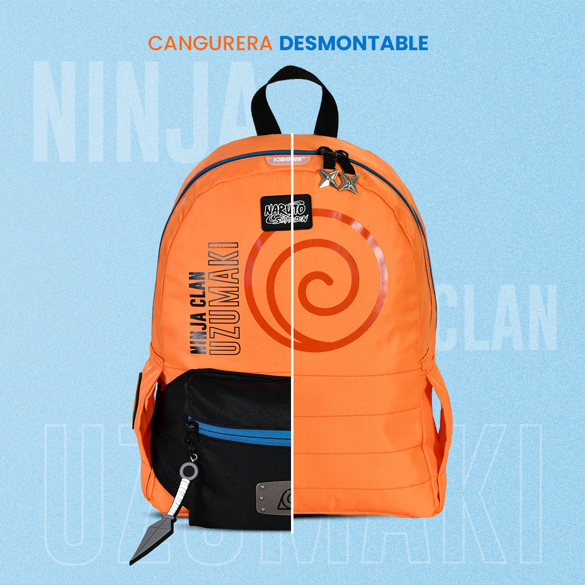 Mini Mochila Naruto con Cangurera Desmontable - Limited Edición