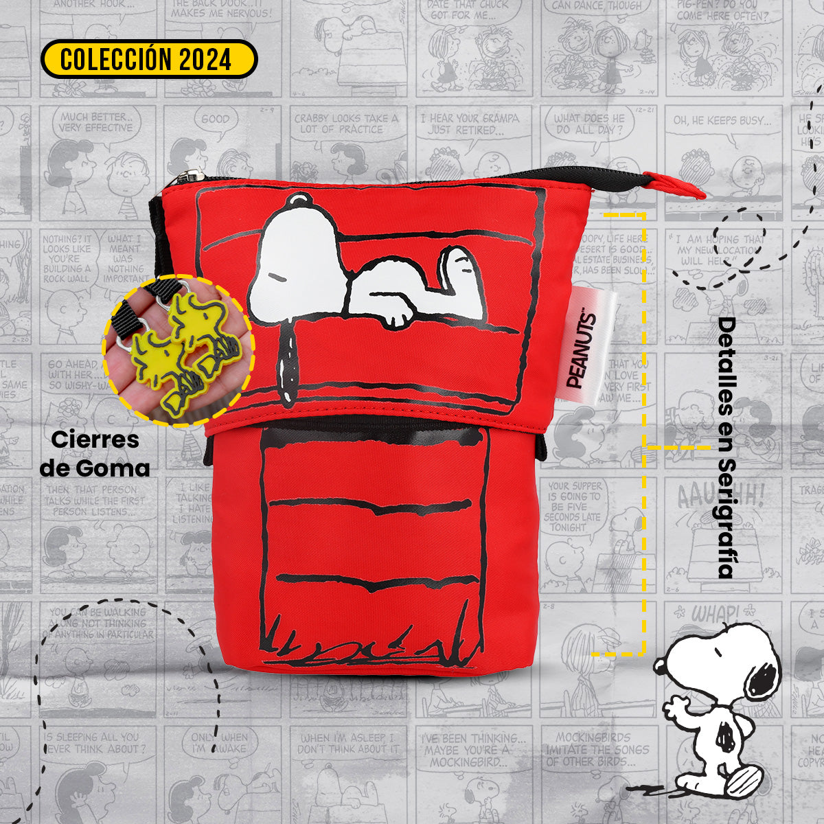 Estuchera Snoopy Casa Roja