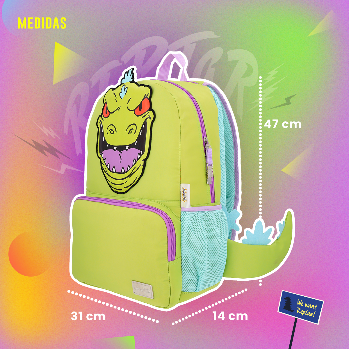 Mochila Reptar con Gorrito