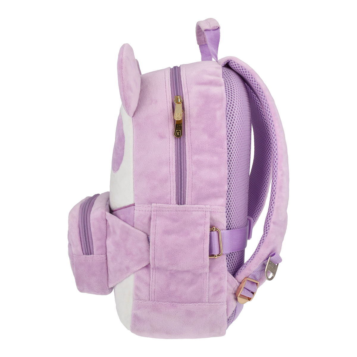 Mochila Squishmallows Panda Lila con cangurera incluida