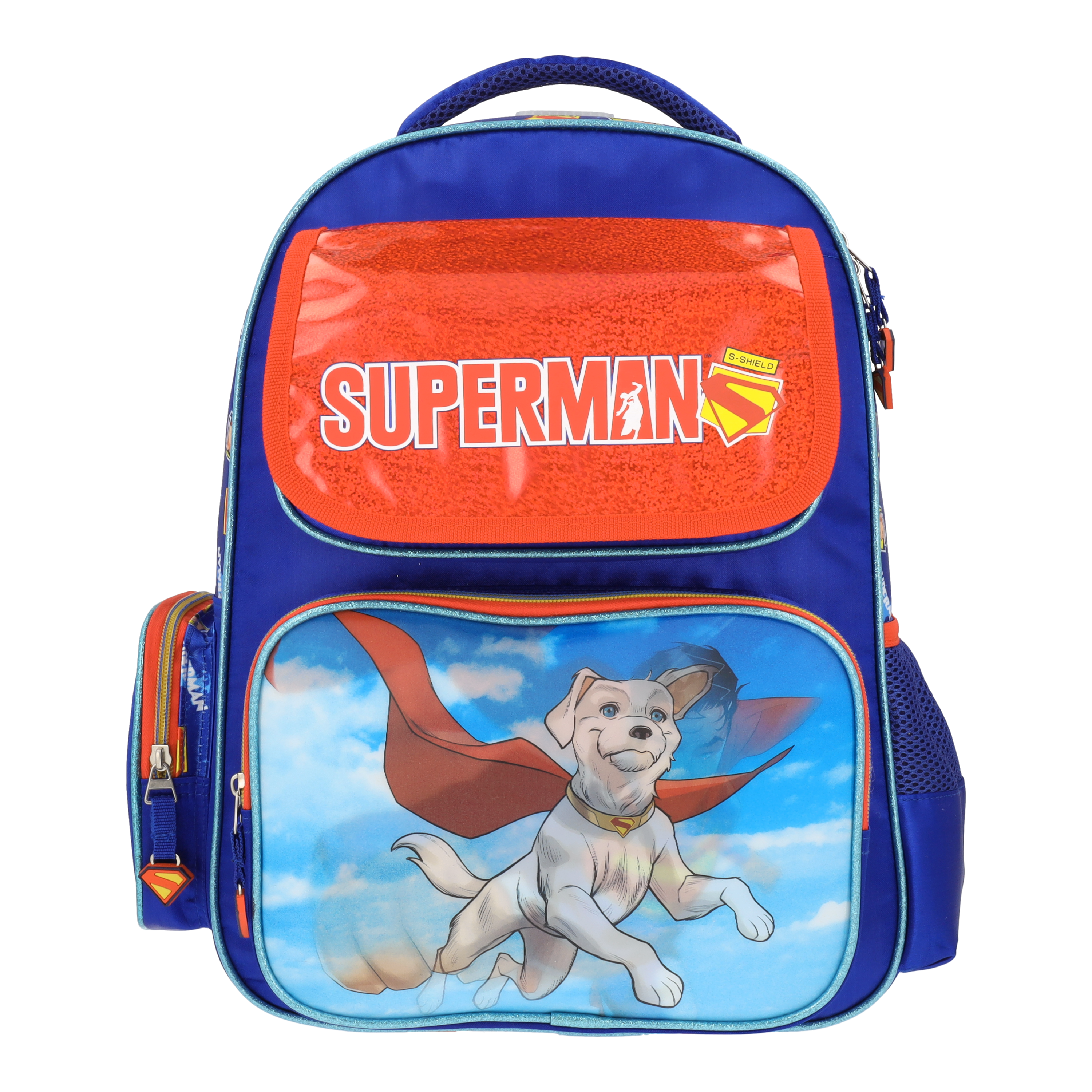 Set Mochila, Lonchera y Estuchera Escolar Superman Krypto Lenticular