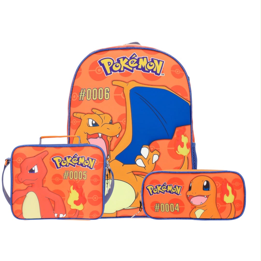 Set Escolar Mochila, Lonchera y Estuchera de Pokémon Charizard #0004 Edición